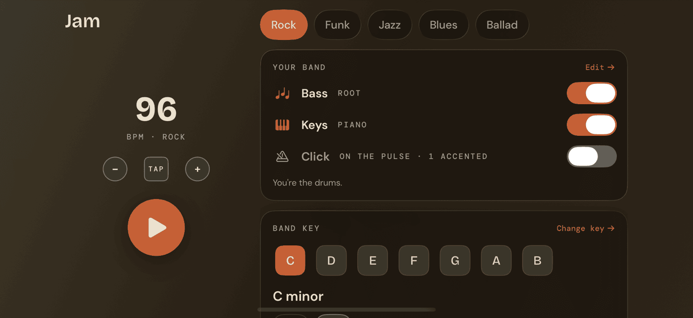 Jam Performance Mode, in landscape